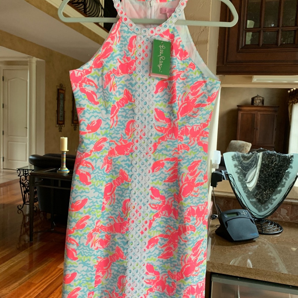 Lilly Pulitzer Lobstah Roll Lace Detail Dress